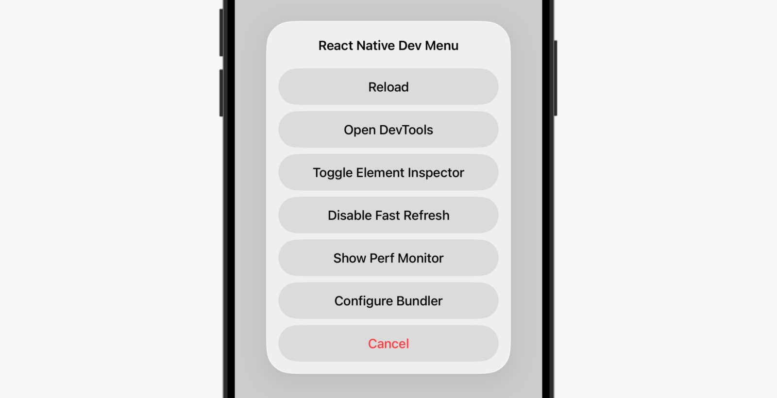 The React Native Dev Menu